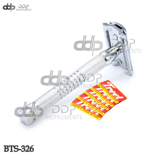 Safety Razor Double Edge Stainless Blades Manual Shaving Razor + 5 Blade BTS-326