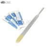 Scalpel Handle #4 Gold Plated With 10 Blade #21 Dental Surgical Instruments