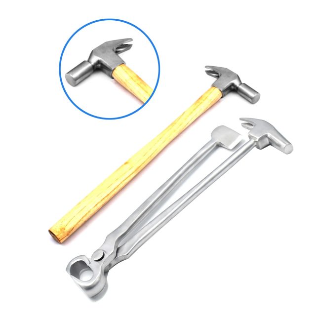 Set Of 2 Farrier Hammer + Farrier 3 in 1 Multi Hoof Nipper Trimmer Cutter