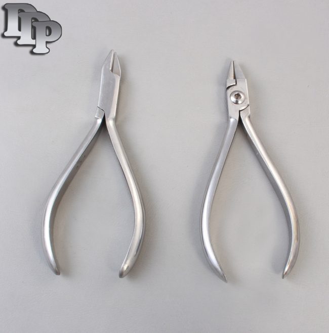 Set of 2 Bird Beak Plier & 3 Prong Plier Orthodontic Instruments Set