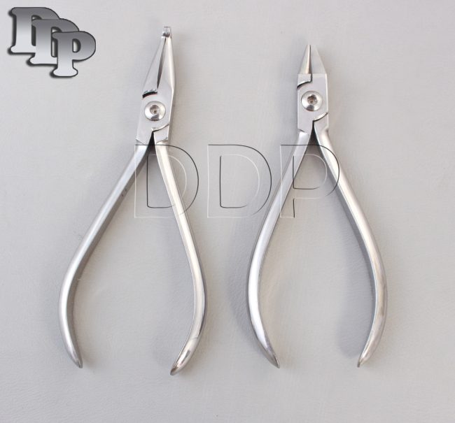 Set of 2 Bird Beak Plier & How Plier Straight Orthodontic Instruments Set