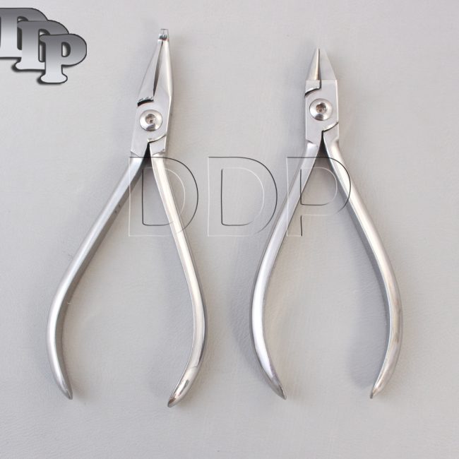 Set of 2 Bird Beak Plier & How Plier Straight Orthodontic Instruments Set