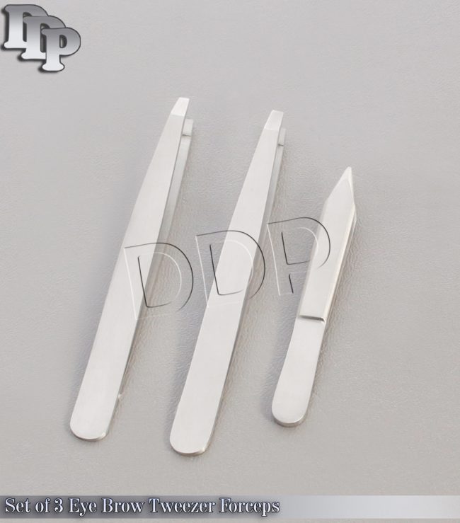 Set of 3 Eye Brow Tweezer Forceps Surgical Instruments