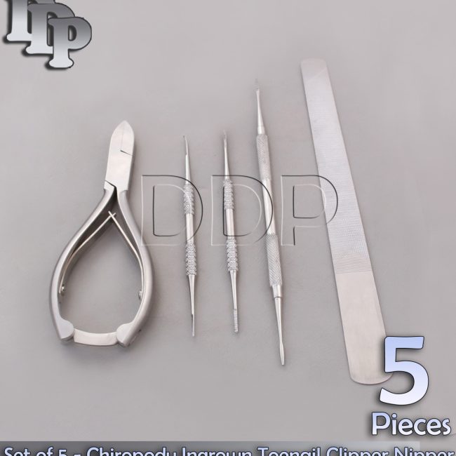 Set of 5 - Chiropody Ingrown Toenail Clipper Nipper Podiatry Podiatrist Kit