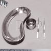 Surgical stainless steel cup and two forceps Kidney tray Instruments, DS-642