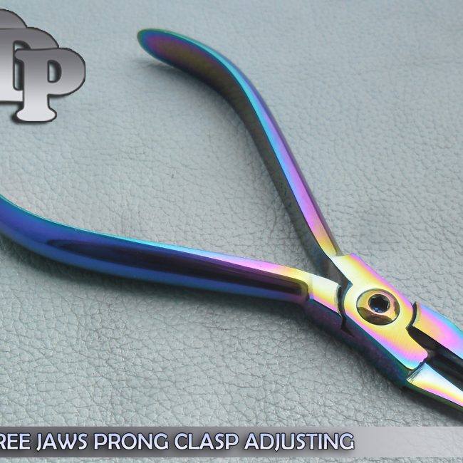 THREE JAWS PRONG CLASP ADJUSTING ORTHO PLIER TITANIUM COATED