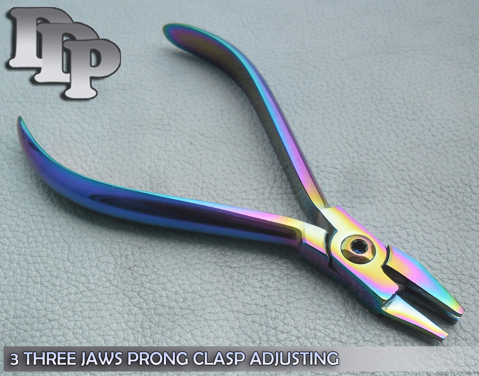 THREE JAWS PRONG CLASP ADJUSTING ORTHO PLIER TITANIUM COATED