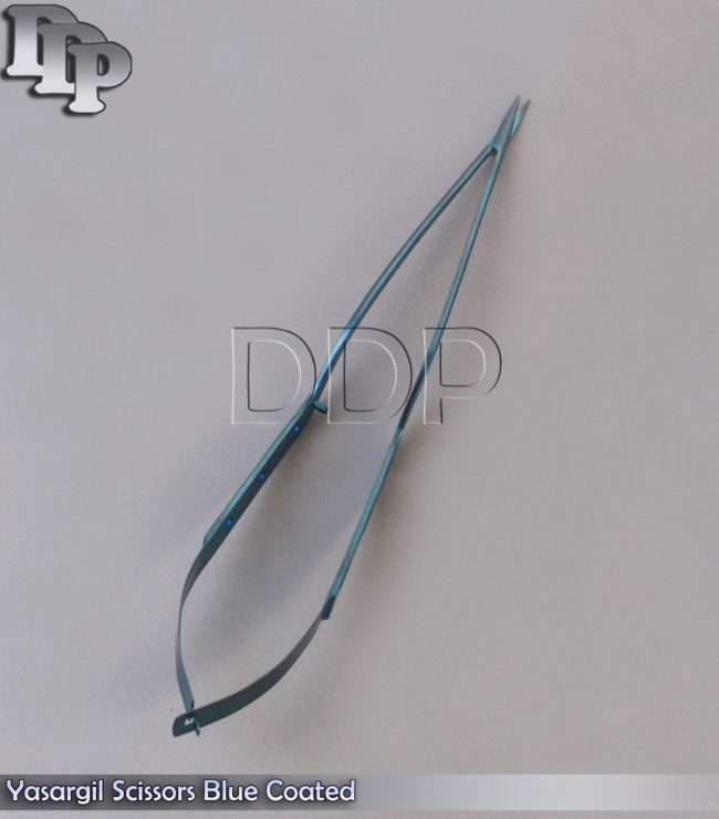 Yasargil Scissors 8.5" Blue Coated Curved Surgical Instruments