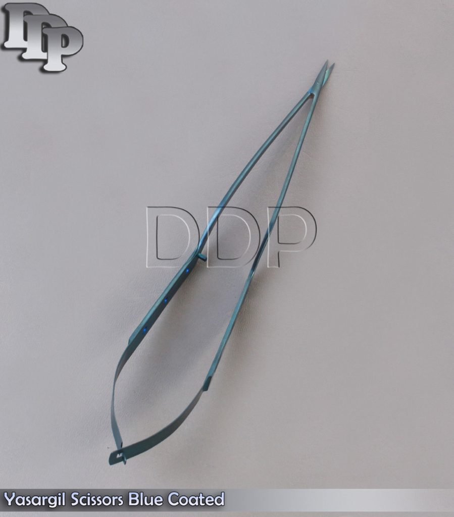 Yasargil Scissors 8.5" Blue Coated Curved Surgical Instruments