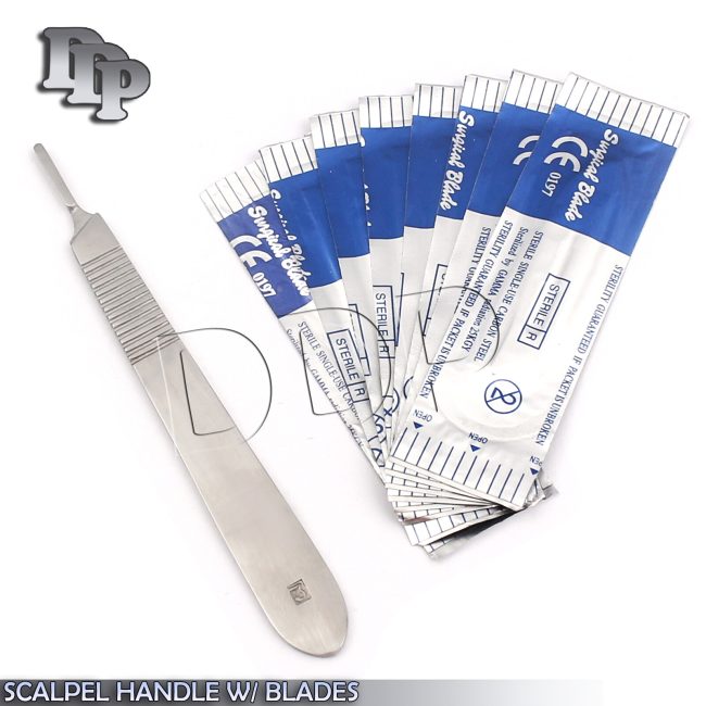 1 SCALPEL KNIFE HANDLE #3 + 20 STERILE SURGICAL BLADE #11