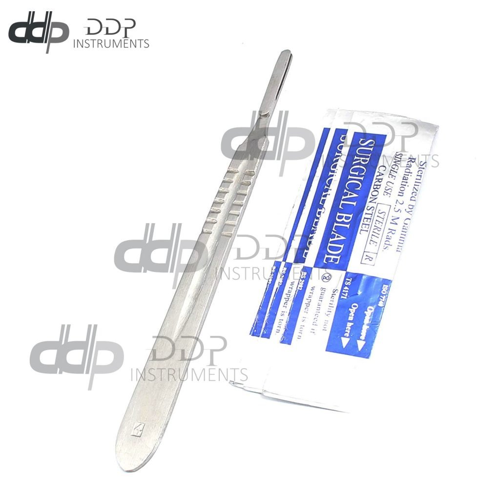 1 SCALPEL KNIFE HANDLE #4 + 5 Pcs STERILE SURGICAL BLADE #23