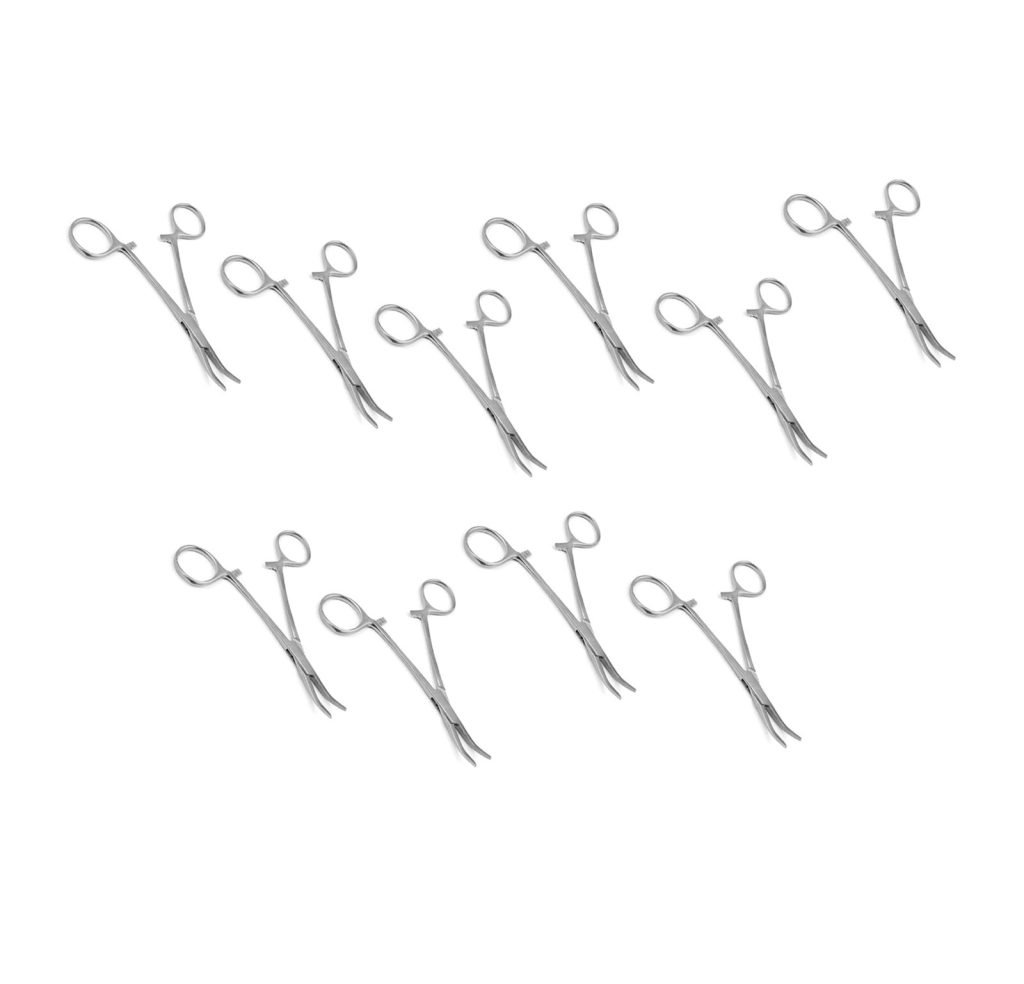 10 Pcs Mosquito Hemostat Locking Forceps 5.5" Curved Surgical Dental Instruments