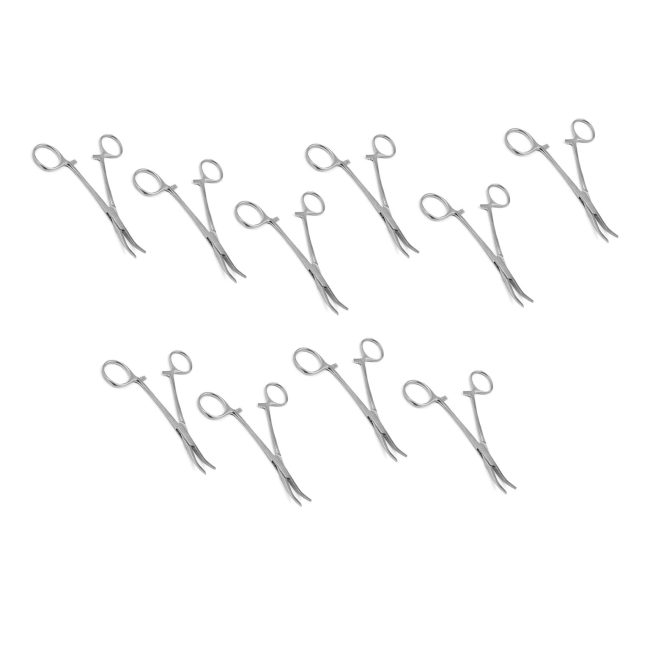 10 Pcs Mosquito Hemostat Locking Forceps 5.5" Curved Surgical Dental Instruments