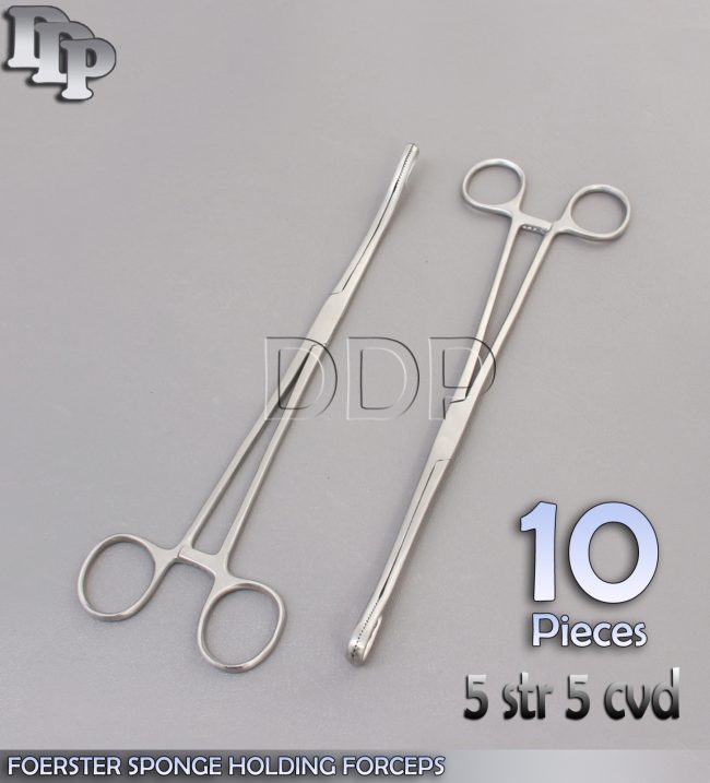 10 pcs foerster sponge holding forcep 9.5" Straight & Curved Surgical instrument