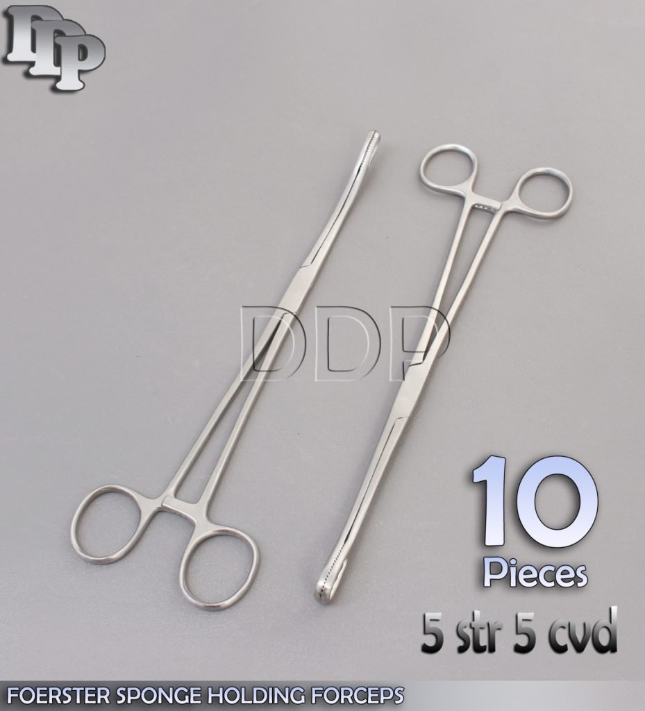 10 pcs foerster sponge holding forcep 9.5" Straight & Curved Surgical instrument