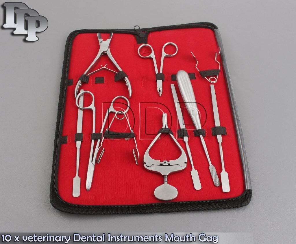 10 x veterinary Dental Instruments Mouth Gag ,Molar cutters Cheek Teeth Dilator