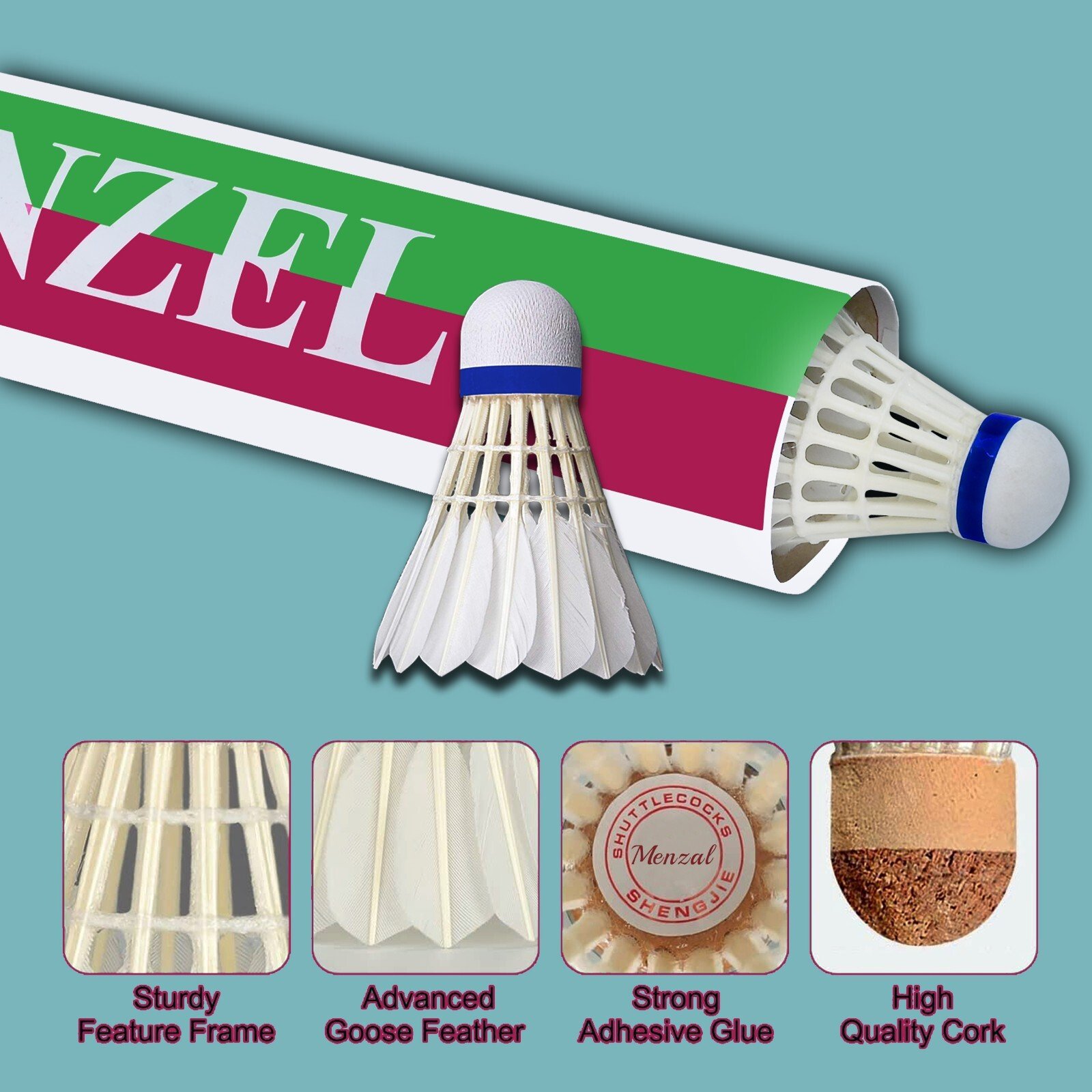 12 PCS White Feather Birdies Badminton Ball Shuttlecocks Sport Training USA Game - Image 3