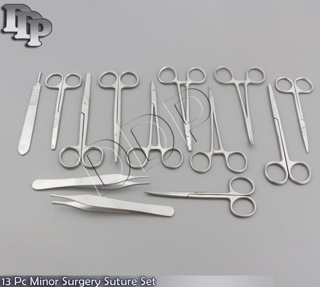 13 PC O.R GRADE MINOR SURGERY SUTURE SURGICAL VETERINARY SET,DS-20