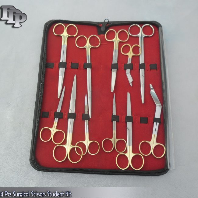14 PC SURGICAL VETERINARY SCISSORS STUDENT KIT WITH TUNGSTEN CARBIDE DS-1234