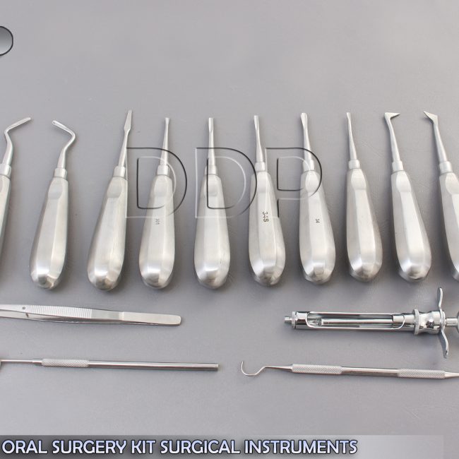 14 PCS PREMIUM DENTAL ORAL SURGERY KIT SURGICAL INSTRUMENTS FORCEPS ELEVATORS