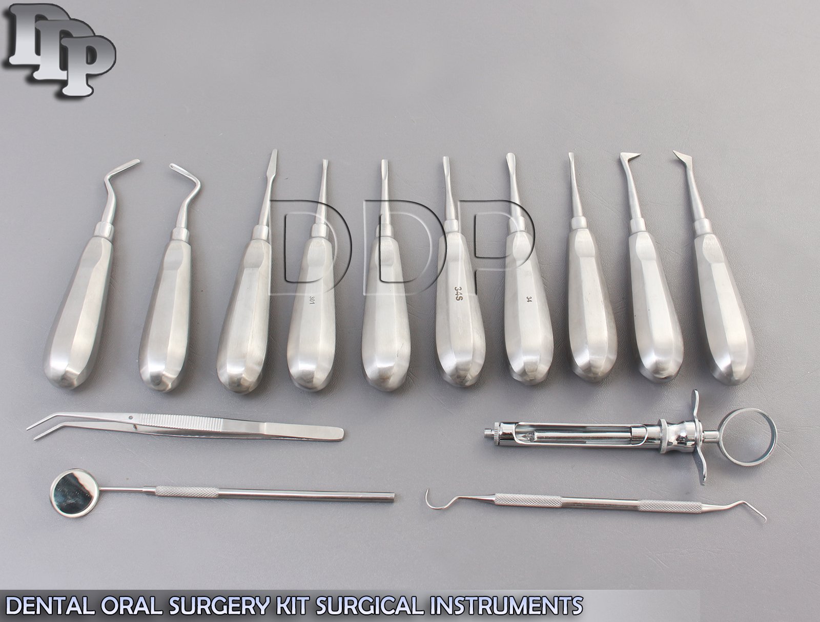 14 PCS PREMIUM DENTAL ORAL SURGERY KIT SURGICAL INSTRUMENTS FORCEPS ELEVATORS