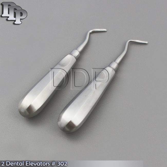 2  AUTOCLAVABLE APICAL ROOT DENTAL ELEVATORS LEFT -302