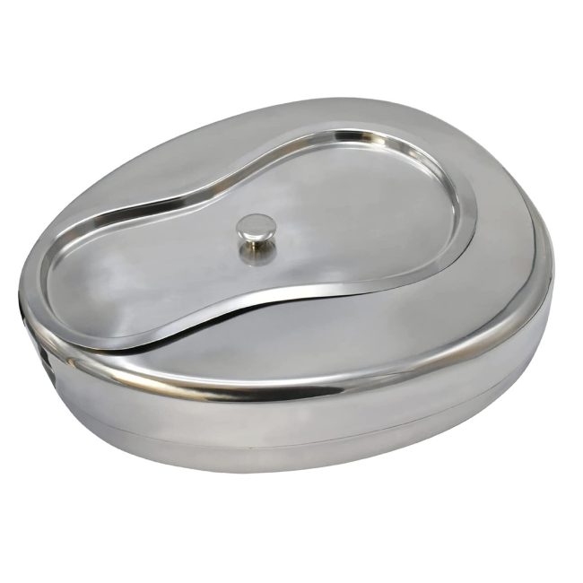2 Bedpan Bed Pan with Lid for Patient Home Multipurpose Durable Comfortable