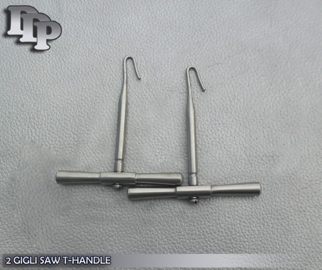 2 GIGLI Saw T Handls Neuro Surgical Veterinary Instruments