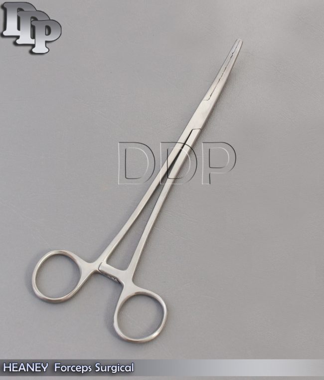 2 HEANEY HYSTERECTOMY Forceps Surgical OB/GYNE Curved 9.75''