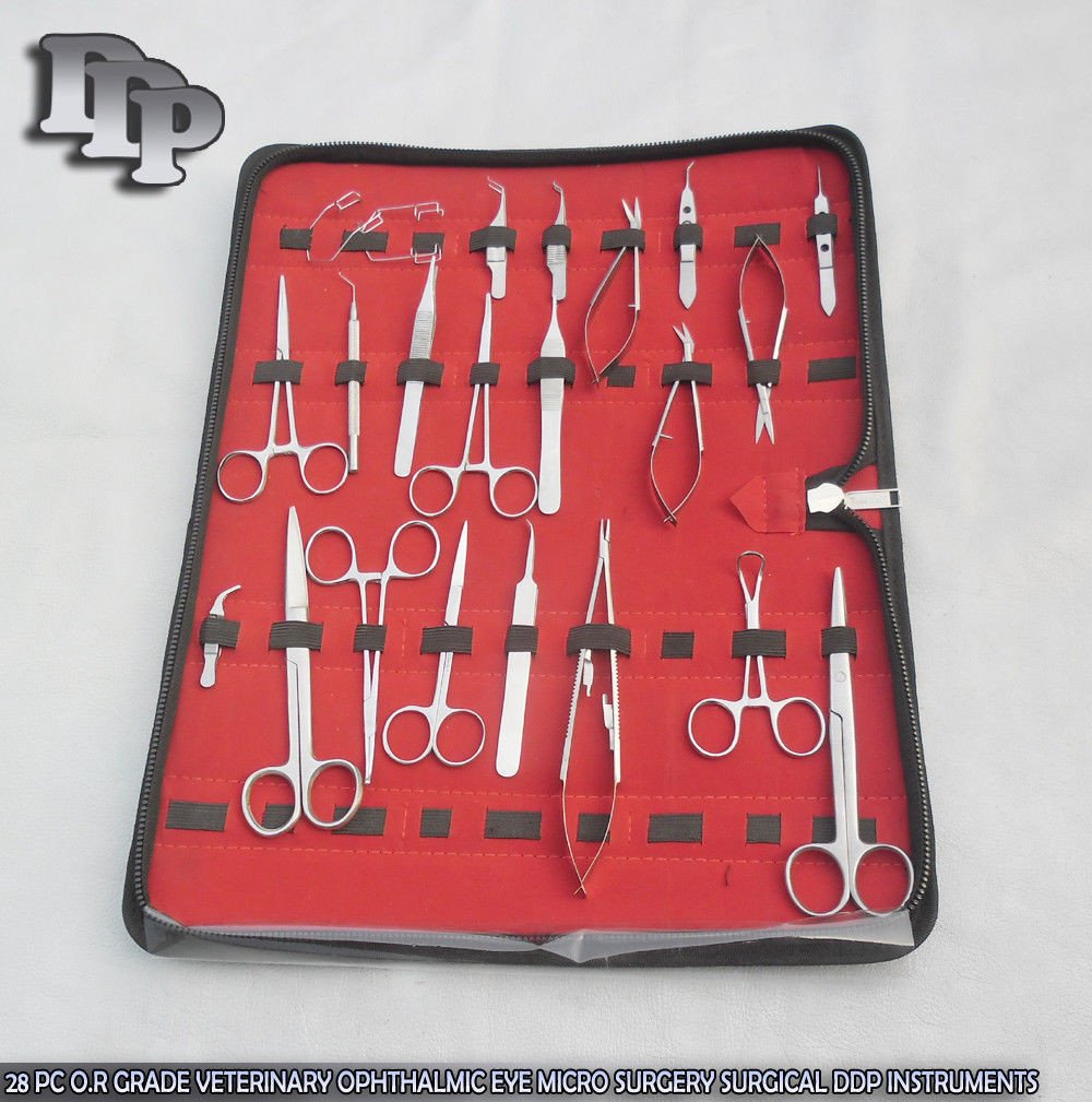 28 PC O.R GRADE VETERINARY OPHTHALMIC EYE MICRO SURGERY SURGICAL INSTRUMENTS - Image 3
