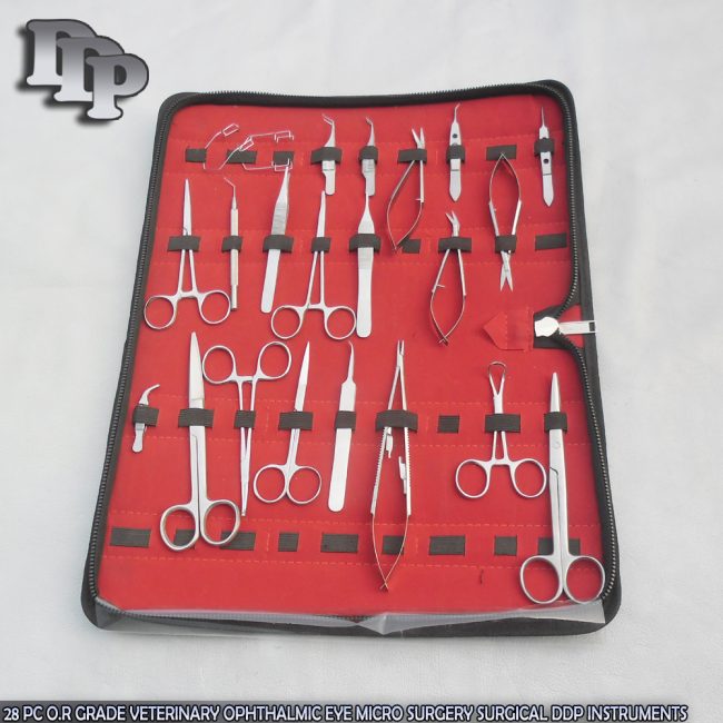 28 PC O.R GRADE VETERINARY OPHTHALMIC EYE MICRO SURGERY SURGICAL INSTRUMENTS
