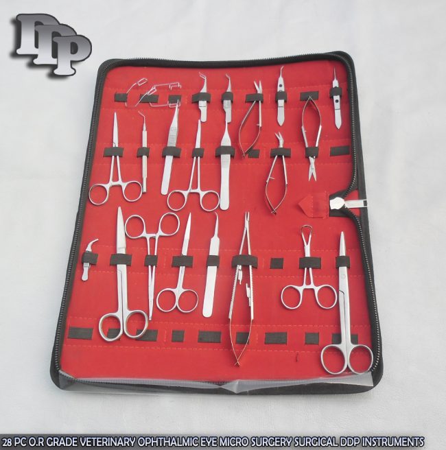 28 PC O.R GRADE VETERINARY OPHTHALMIC EYE MICRO SURGERY SURGICAL INSTRUMENTS