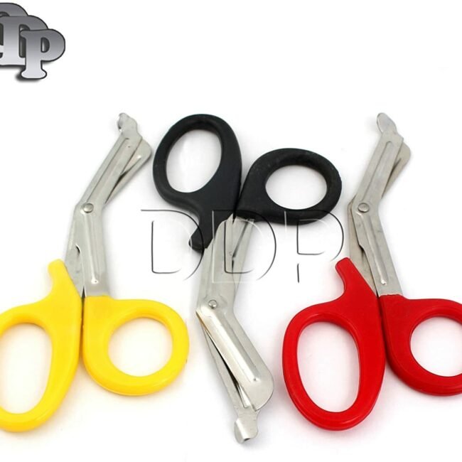 3 EA PARAMEDIC UTILITY BANDAGE TRAUMA EMT EMS SHEARS SCISSORS 5.5"-BLACK-Y-RED