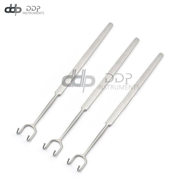 3 Pcs ENT Fomon Retractor 6.25" Double Prong Ball End Surgical Instruments