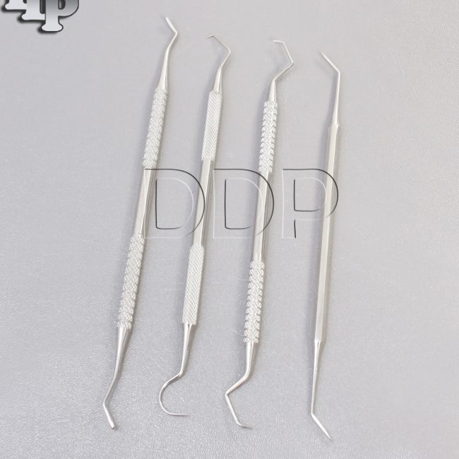 4 PIECES DENTAL PICKS DOUBLE END DENTAL INSTRUMENTS