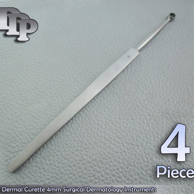 4 Pieces Of Fox Dermal Curette 4mm Surgical Dermatology Surgical Instruments