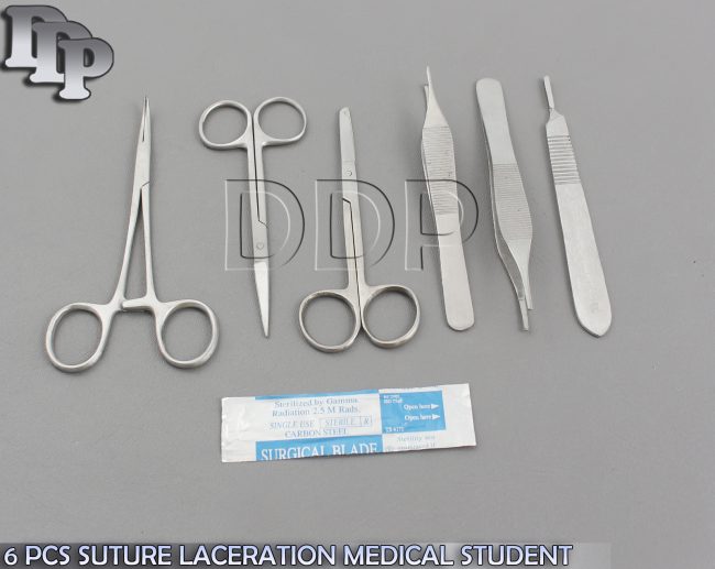 6 PCS SUTURE MEDICAL STUDENT SURGICAL INSTRUMENTS SET KIT+5 BLADE #10