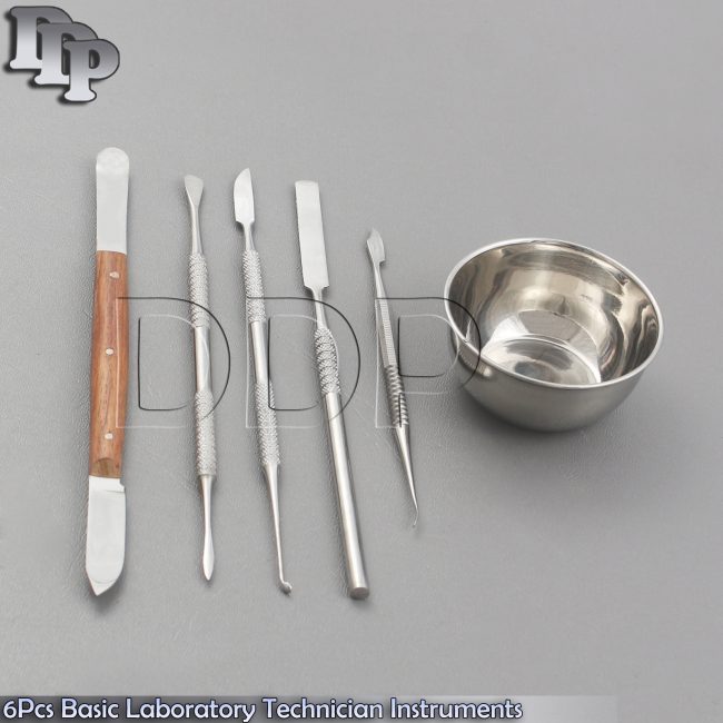 6Pcs Basic Laboratory Technician Kit Zahle Beale Lecron Fahen Knife Spatula Kit