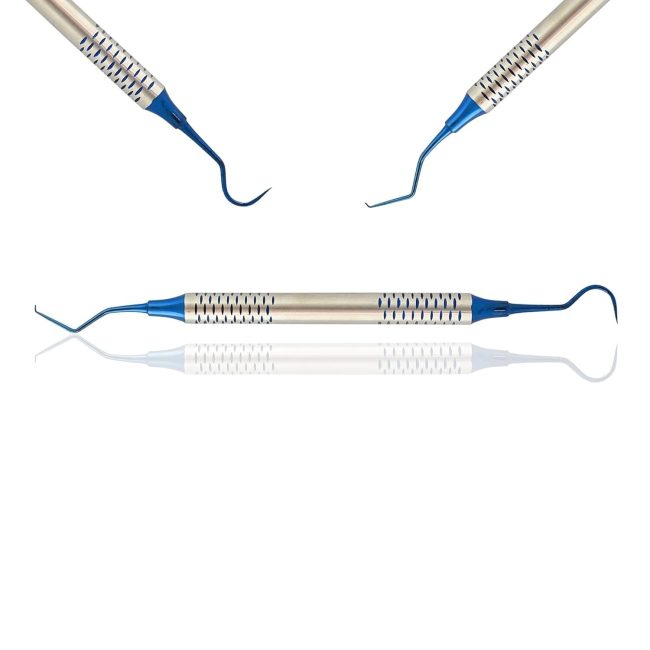 Blue Coated Dental Explorer 23/17A Double Ended Hollow Handle DN-2480