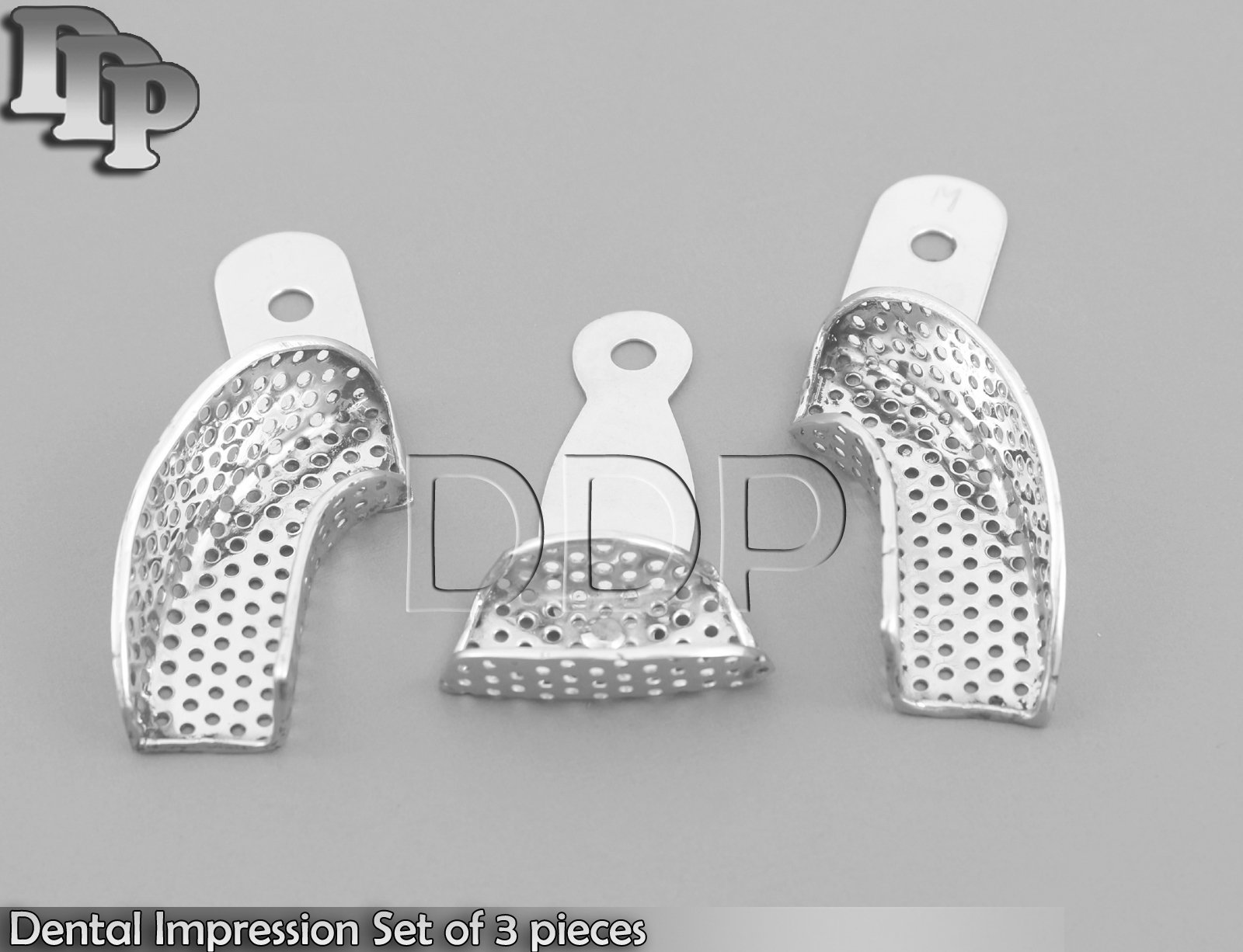 Dental Impression Tray Set of 3 Pieces Peforated New DN-2307