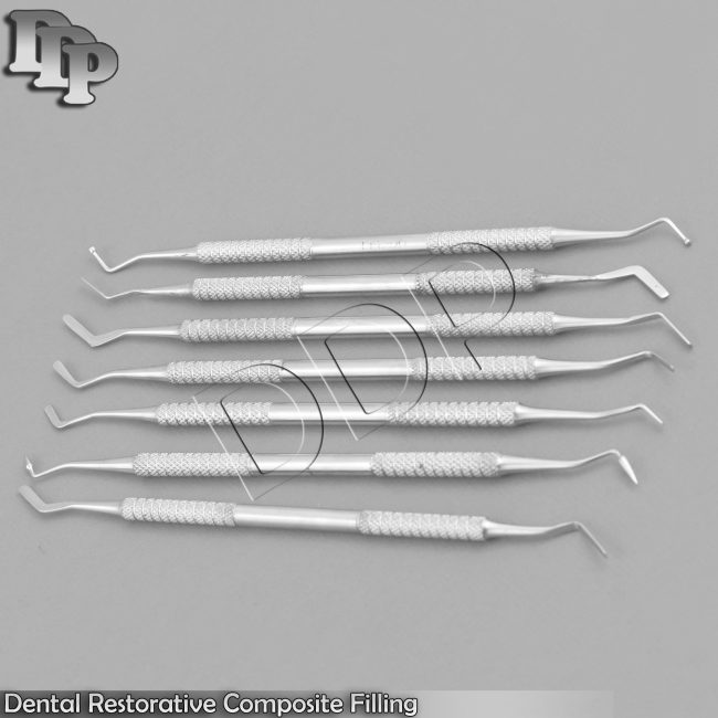 Dental Restorative Composite Filling & Heidemanns Instruments Set of 7