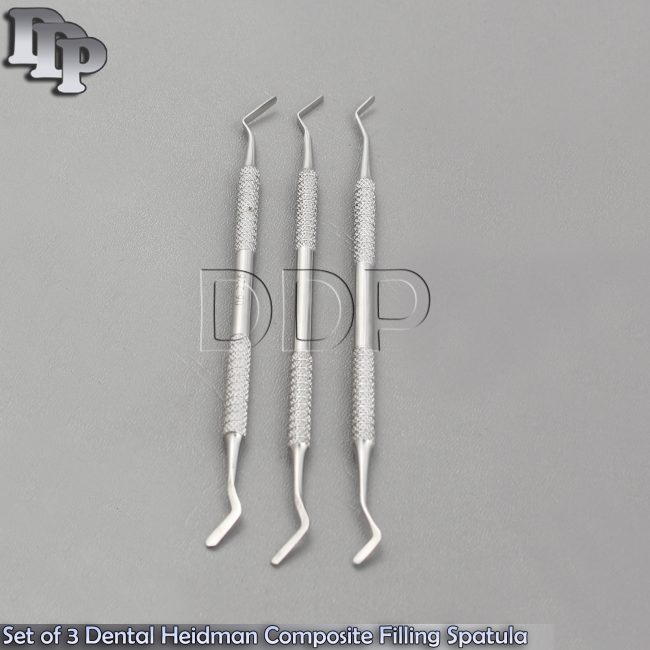 Dental Set Of 3 Heidman Composite Filling & Placement Spatula Double Ended Tools