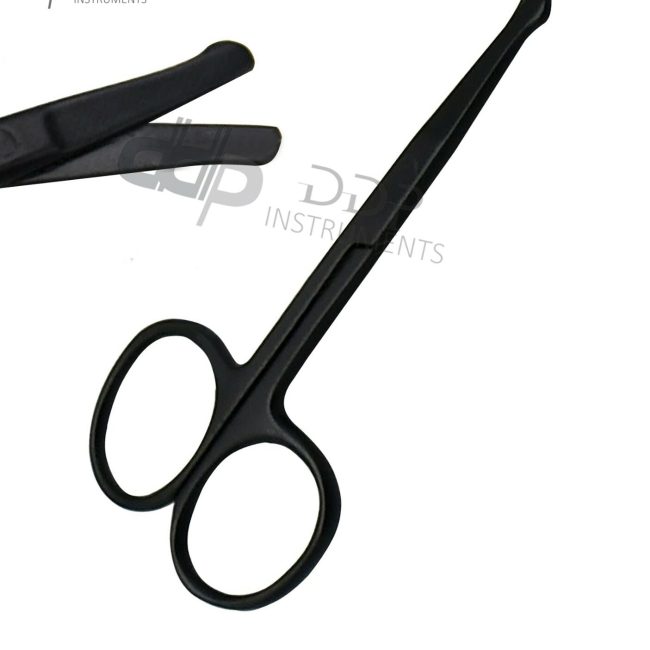 Facial Nose Safety Hair Scissor 3.5'' Black Cut Beard Moustache Eyebrow Trimming