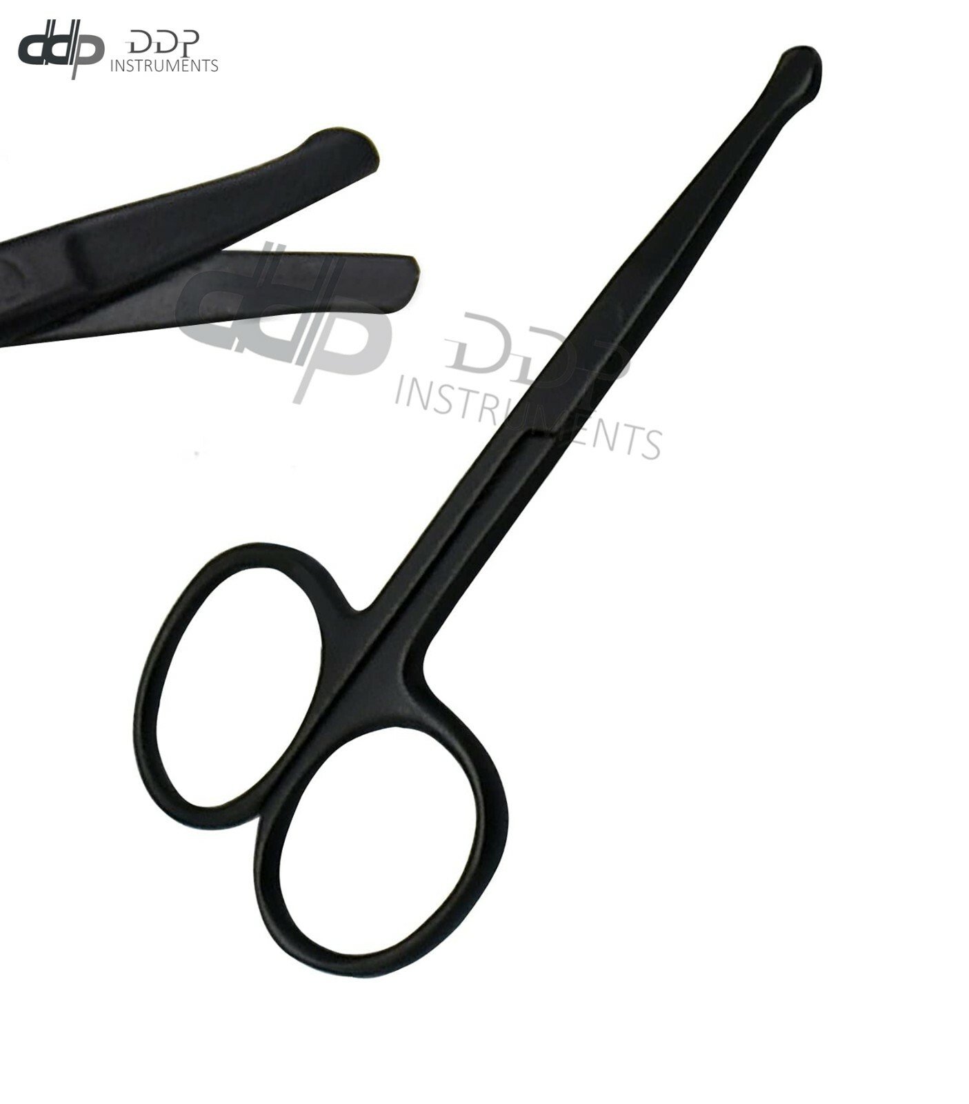 Facial Nose Safety Hair Scissor 3.5'' Black Cut Beard Moustache Eyebrow Trimming