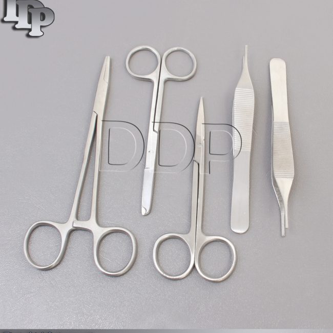 First Aid Suture set, Adson, Suture, Iris Scissors, Needle Holder 5", DS-698