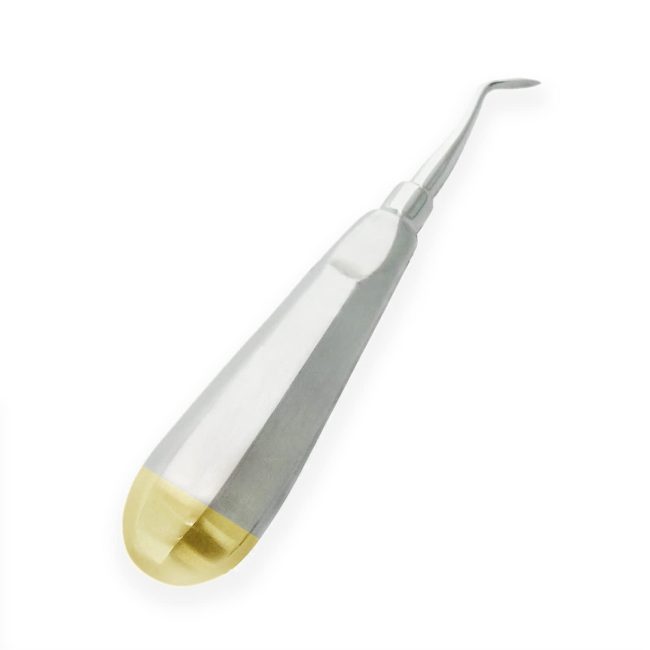 GERMAN DENTAL CRANE PICK ELEVATOR WITH GOLD HANDLE SURGICAL INSTRUMENTS