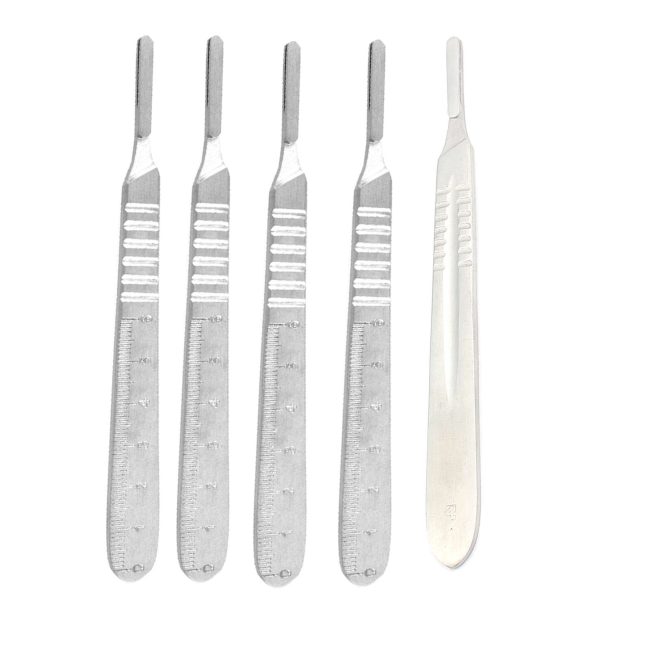 HIGH GRADE GERMAN STAINLESS STEEL SCALPEL HANDLE #4 WITH SCALE SURGICAL DENTAL