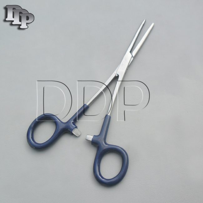 Hemostat Pean Forceps Surgical Instruments, Blue Dep Handle 5.5" Straight
