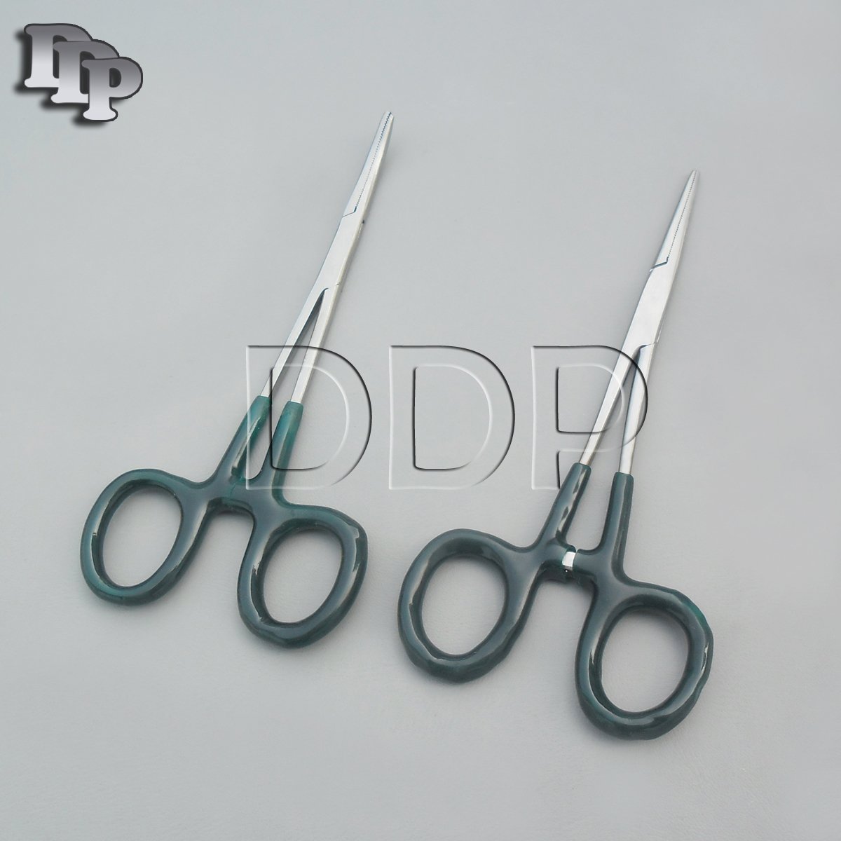 Hemostats Crile Forceps Surgical Green Dep Handle 6" Straight + Curved - Image 3