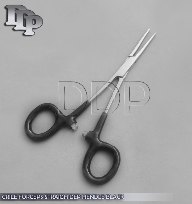 Hemostats Crile Forceps Surgical Instruments,Black Dep Handle 6" Straight